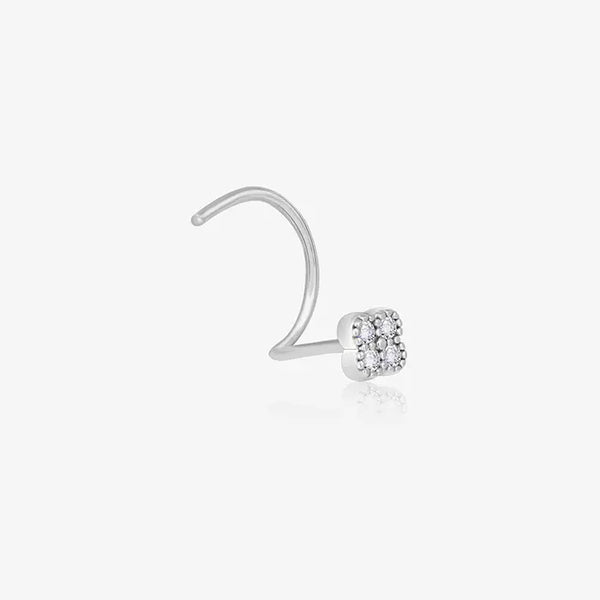 Quadrant Silver Nose Pin