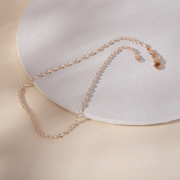 Elegant Twisted Silver Anklet