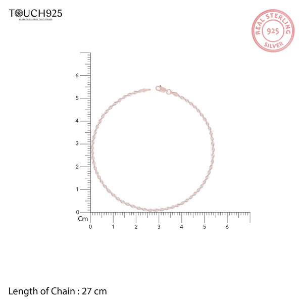 Elegant Twisted Silver Anklet