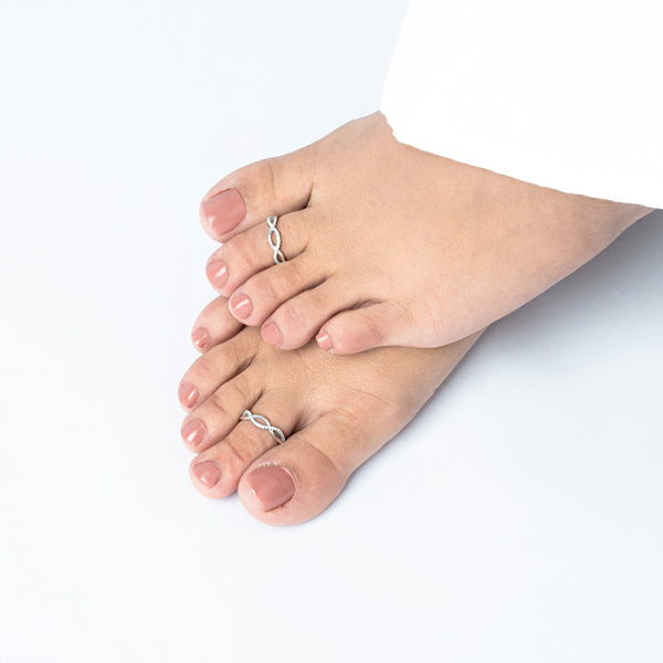 CZ Stones Infinity Toe Ring