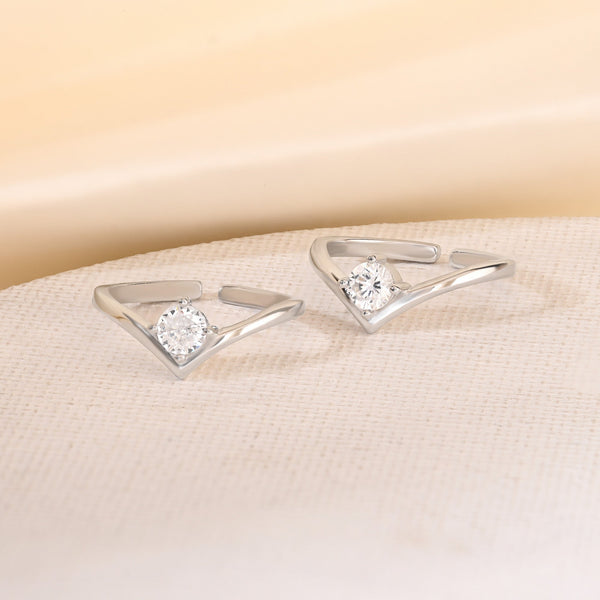 Solitaire CZ Toe Ring