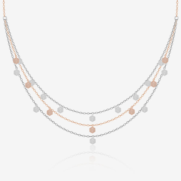 Hexa Charm Silver Necklace