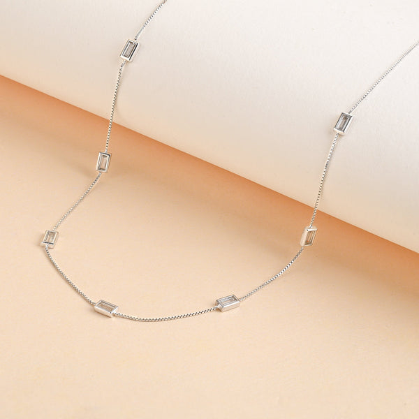 Rectangular Stone Link Chain