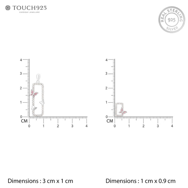 CZ Butterfly Pendant Set