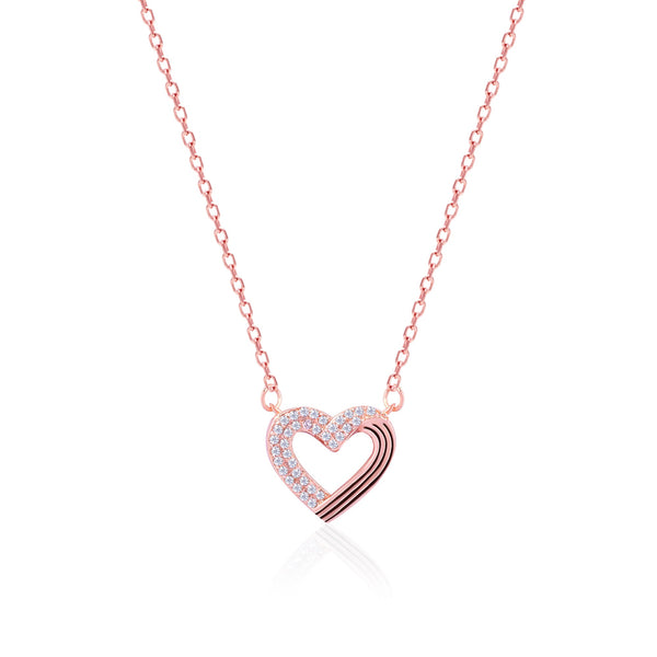 CZ Heart Pendant Necklace