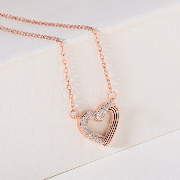 CZ Heart Pendant Necklace