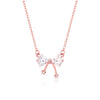 CZ Bow Silver Necklace