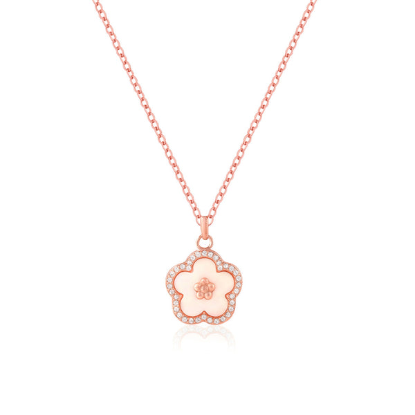 CZ Floral Pendant Necklace