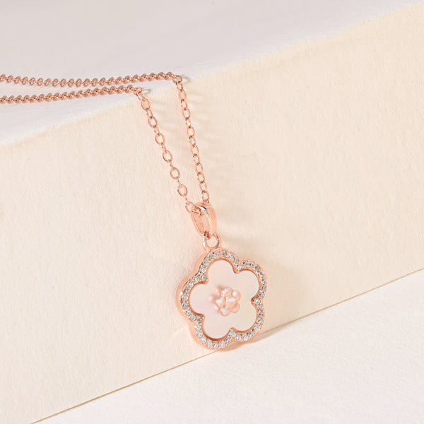 CZ Floral Pendant Necklace