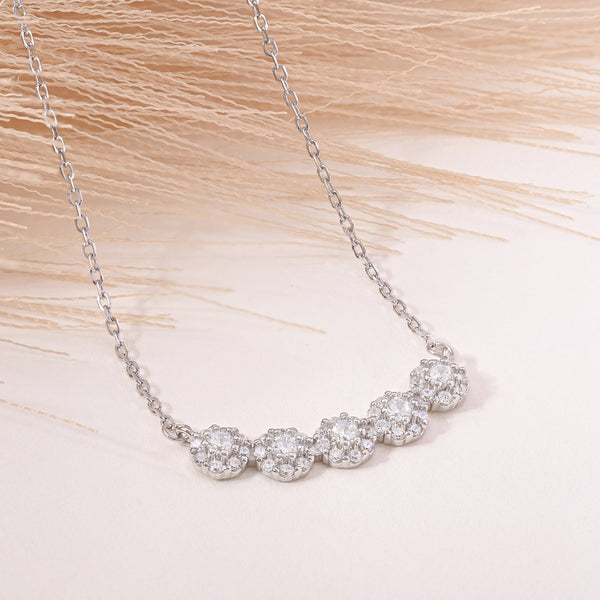 Cluster Studded Row Necklace