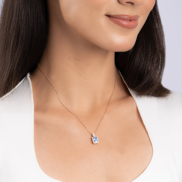 Blue Stone Pendant Necklace