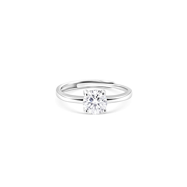 Solitaire Silver Ring
