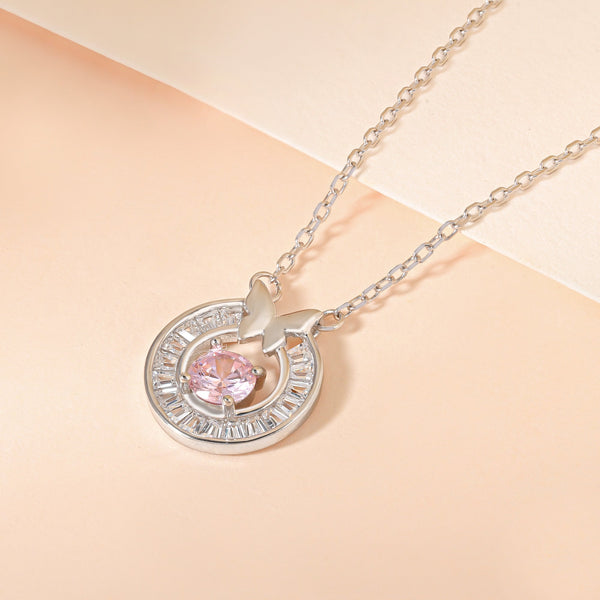 Butterfly and Stone Necklace