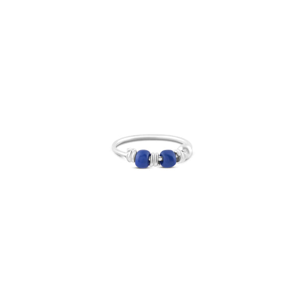 Small Blue Bead Nose Ring