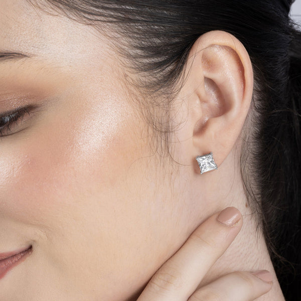 Square-Cut CZ Studs