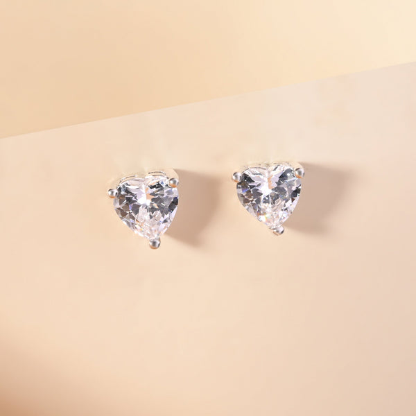 Embraced Heart Silver Studs