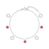 Pink Bead and Circle Charm Bracelet