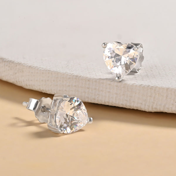 Embraced Heart Silver Studs