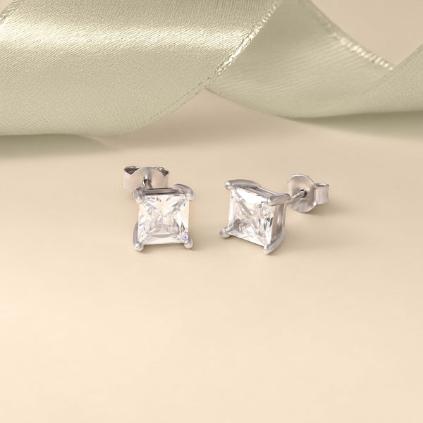 Square-Cut CZ Studs