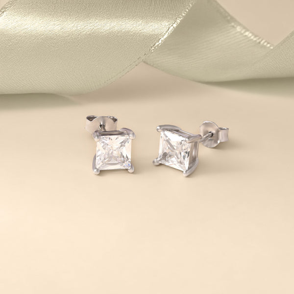 Square-Cut CZ Studs