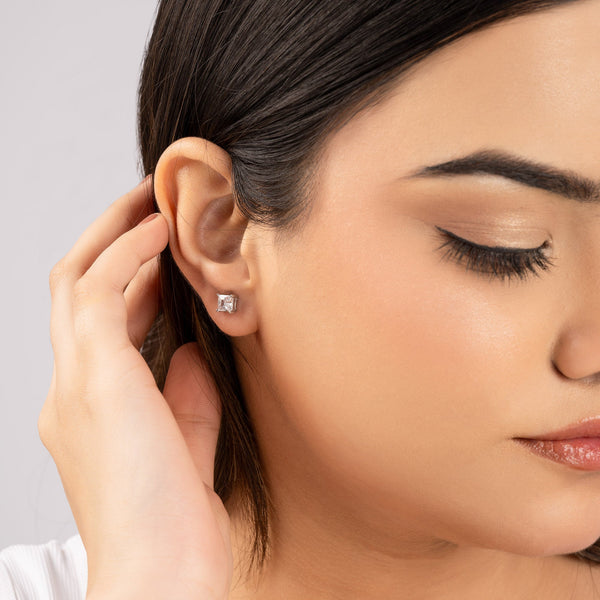 Square-Cut CZ Studs