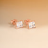 Blush Square Cut Studs