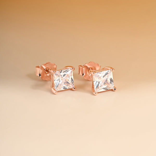 Blush Square Cut Studs