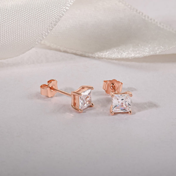 Blush Square Cut Studs
