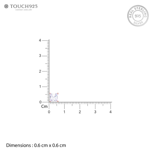 Blush Square Cut Studs