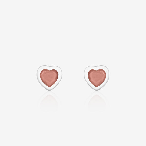 Pure Silver Heart Stud Earrings