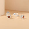 Pure Silver Heart Stud Earrings