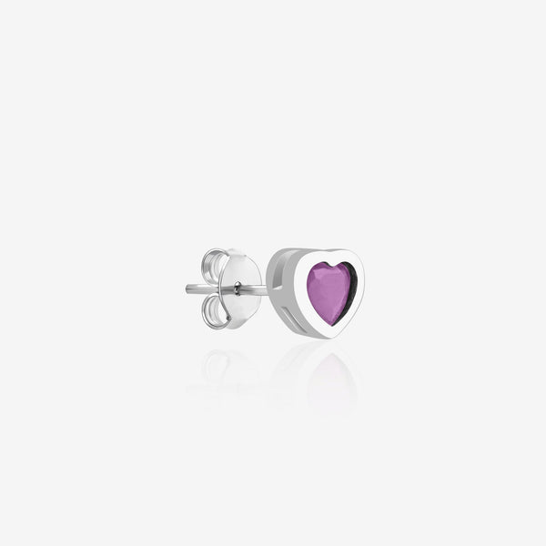 Pure Silver Heart Stud Earrings