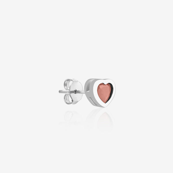 Pure Silver Heart Stud Earrings
