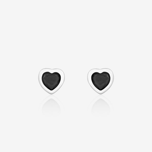 Pure Silver Heart Stud Earrings