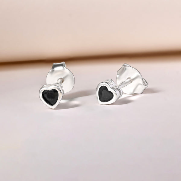 Pure Silver Heart Stud Earrings