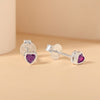 Pure Silver Heart Stud Earrings