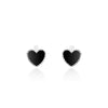 Beaded Edge Heart Stud Earrings