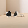 Beaded Edge Heart Stud Earrings