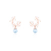 Pearl Beads Leaf Earring
