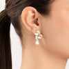 Pearl Beads Leaf Earring