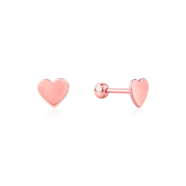 Flat Heart Stud Earring