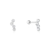 Triple Bezel Set Stud Earrings