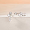 Triple Bezel Set Stud Earrings