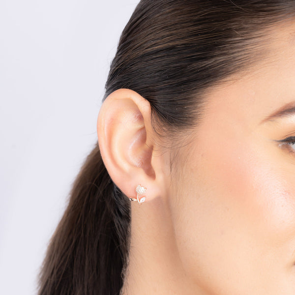 Floral Studs CZ Earrings