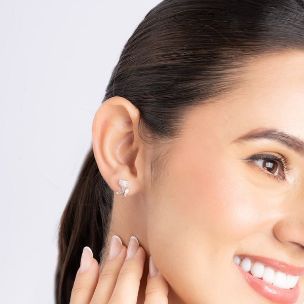 Floral Studs CZ Earrings
