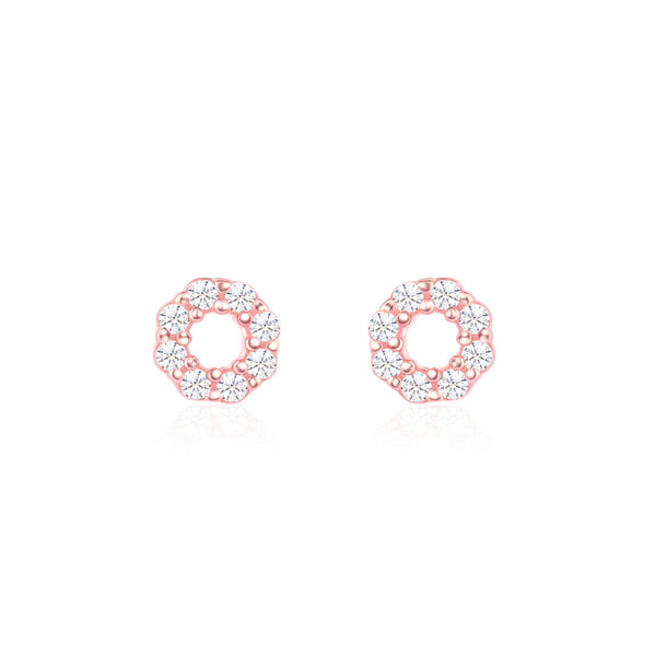 CZ Circle Stud Earrings