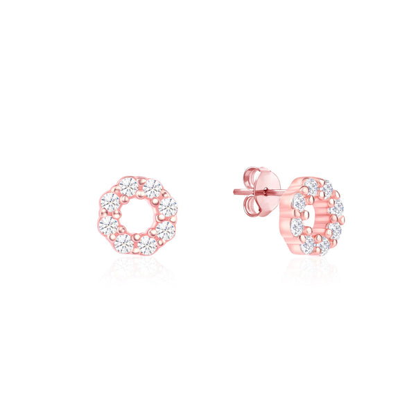 CZ Circle Stud Earrings
