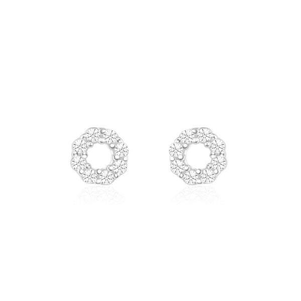 CZ Circle Stud Earrings