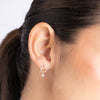 CZ Drop Charm Stud Earrings