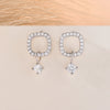 CZ Drop Charm Stud Earrings